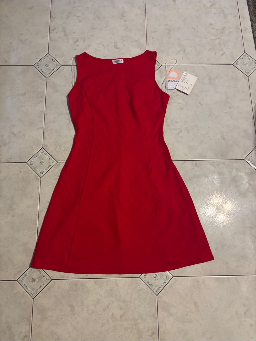 Sleeveless Red Mini Dress - Classic Fit